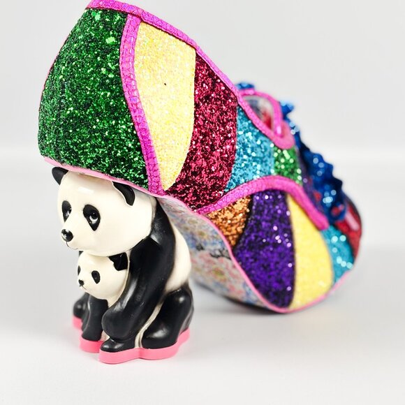 Irregular Choice x Buy Sell Worship Bei Bei Rainbow Glitter Panda Heels Size 8 - Picture 4 of 11
